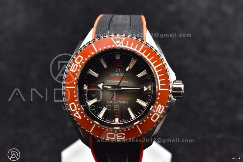 Dial TF Deep Gray Ceramic Rubber SS A2824 on Best Strap Orange 6000M Black Ultra Bezel Seamaster Edition 1:1 0512